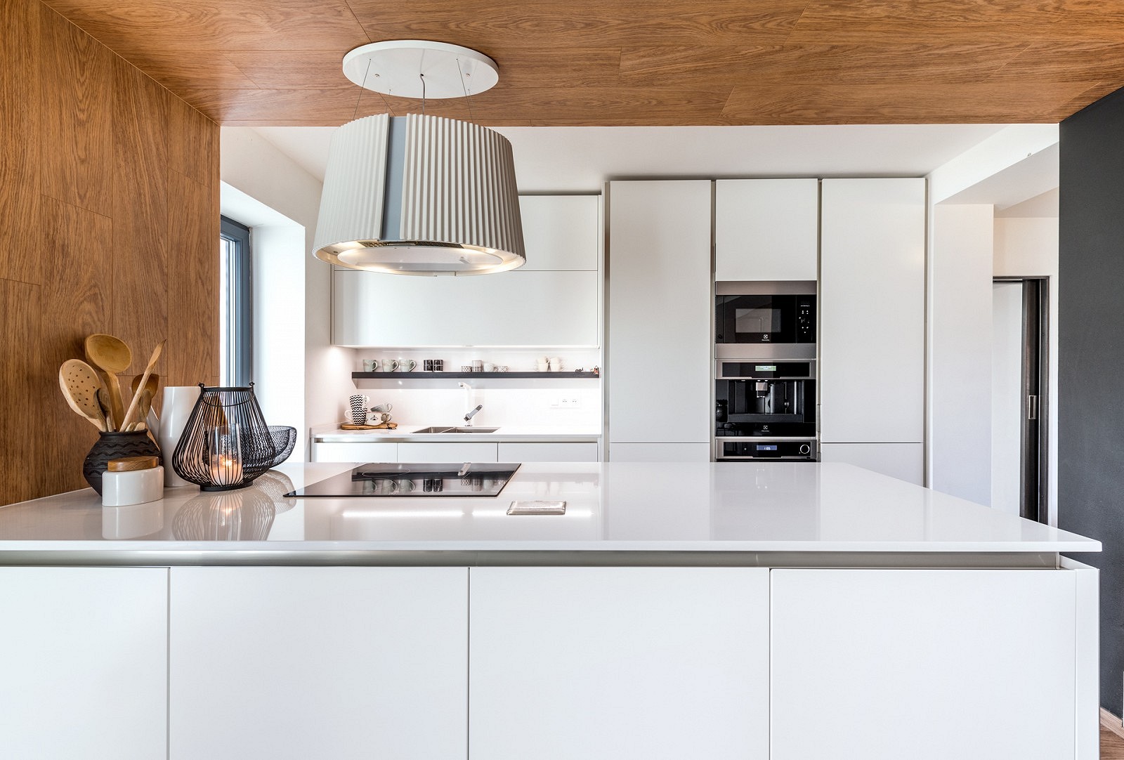 Konglomerat kwarcowy biały - blat w kuchni